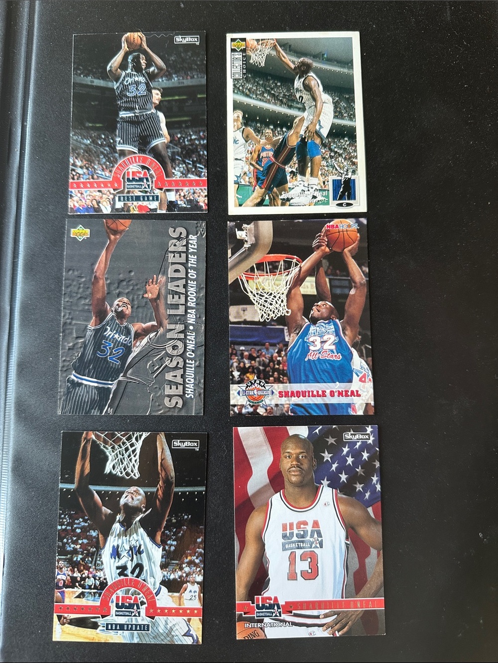 Lot Of 6 Vintage Shaquille O Neal Cards Various Years & Sets - Olympics Included
